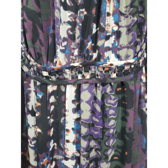 Loop Size 18 Abstract Print Ruffled Sheer Cover-Up Maxi Dress Beach Whimsical - Picture 5 of 13